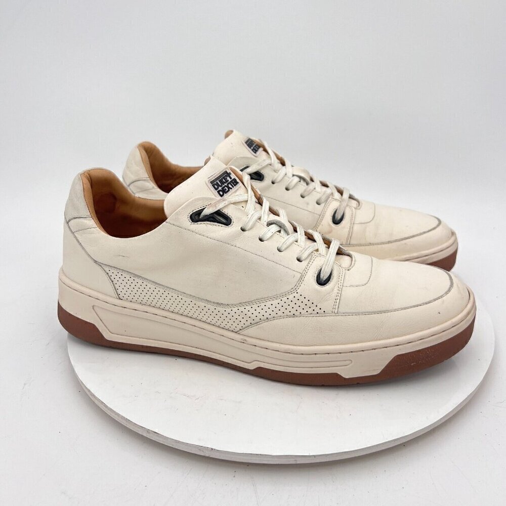 Duke & Dexter Men Size 10 Cream Ivory Perforated Leather Sneaker - Picture 4 of 16